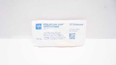 Medline SSN101255F Sure-Snap Safety Syringe 25g x 1inch